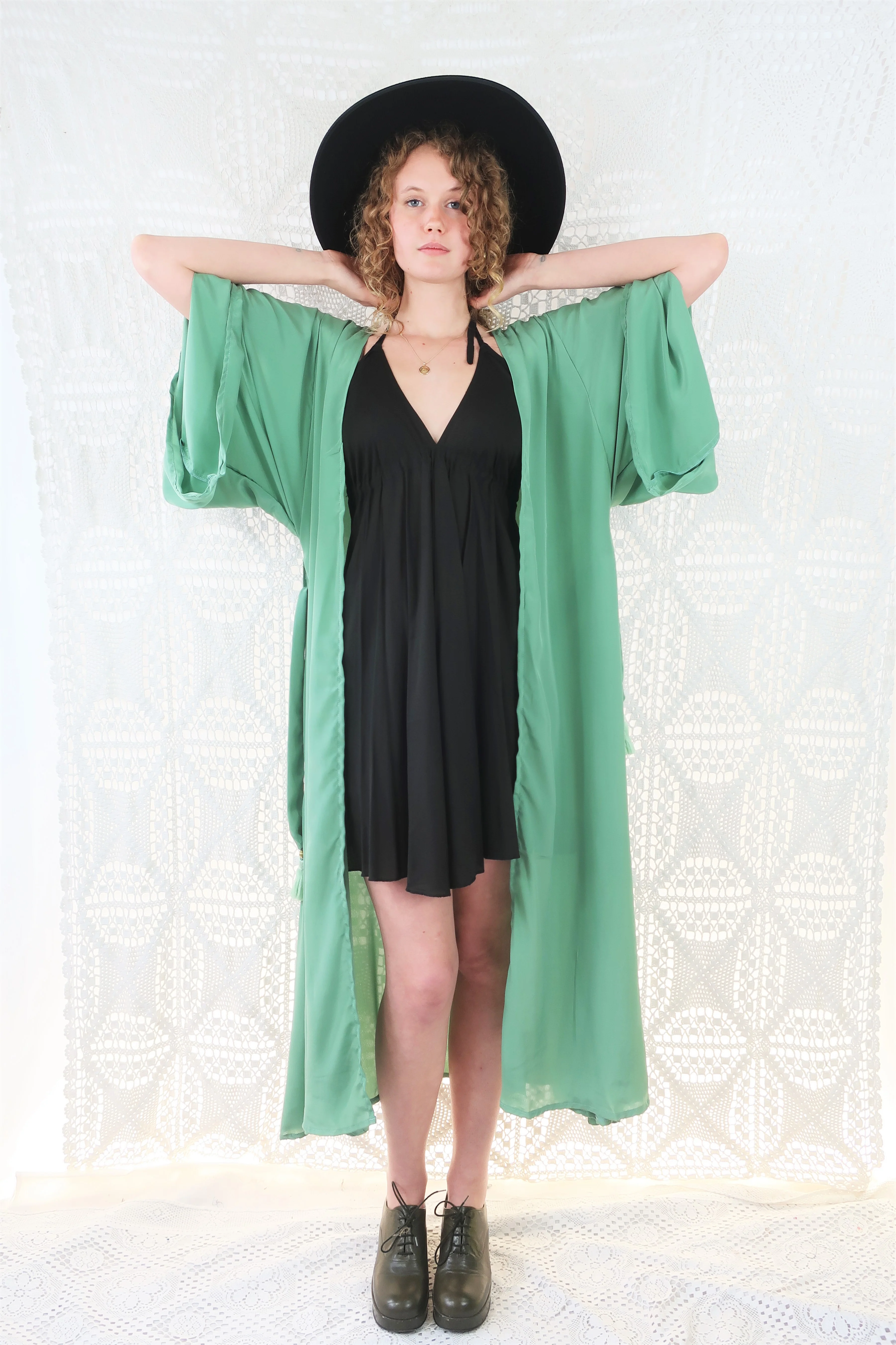 Khroma Aquaria Robe Dress in Sage Green - Free Size - Image 2