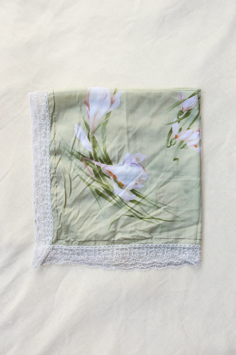 Vintage Lace Scarf in Lily Of The Valley - Image 2