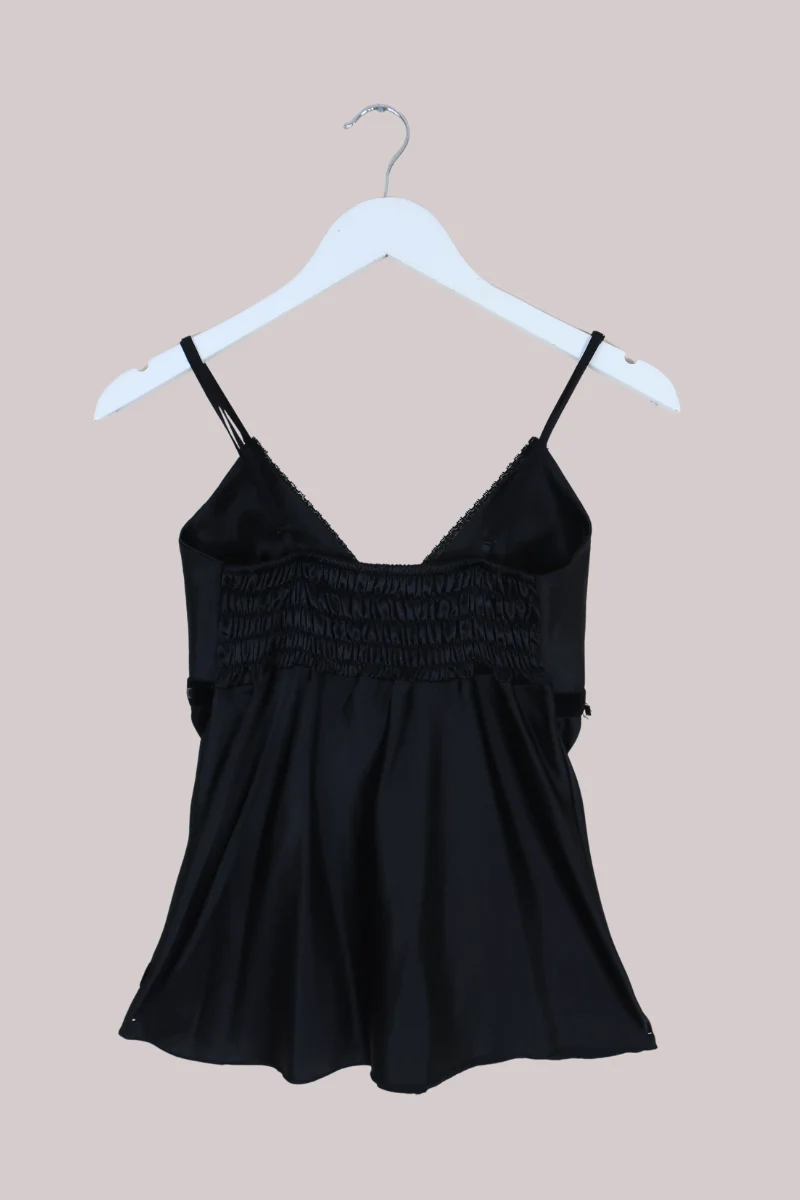 Vintage Top - Black Silk - Size XS - Image 3